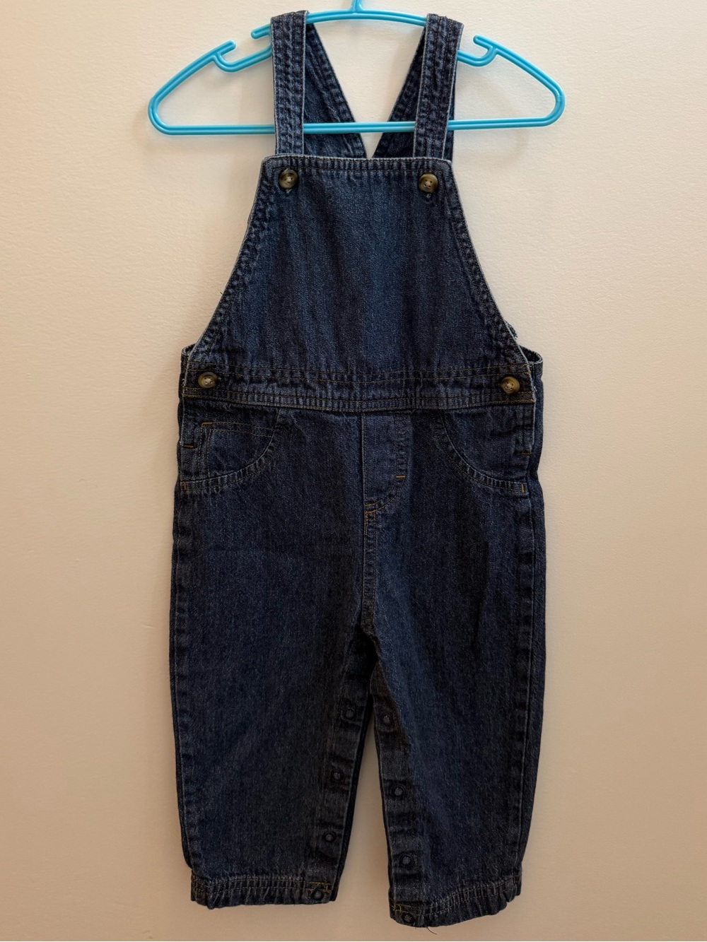 Carter’s Dark Wash Denim Overalls 24M Adjustable Straps 100% cotton
